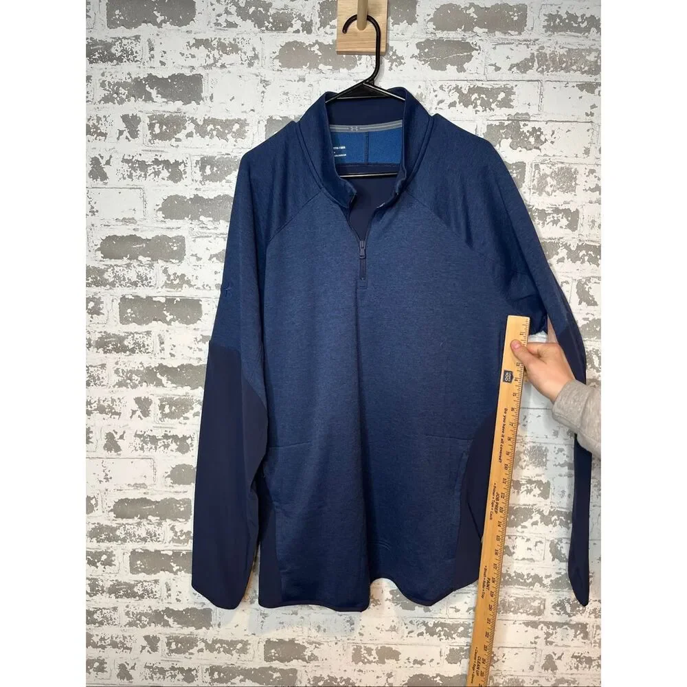 Under armour | men blue two tone 1/4 zip pullover athletic loose fit